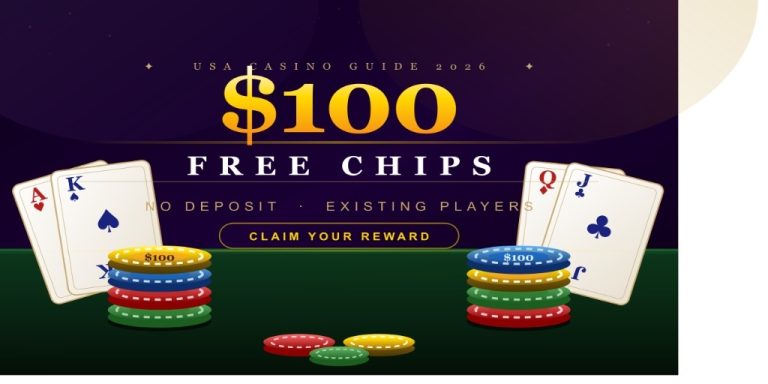 $100 free chips with no deposit for existing players