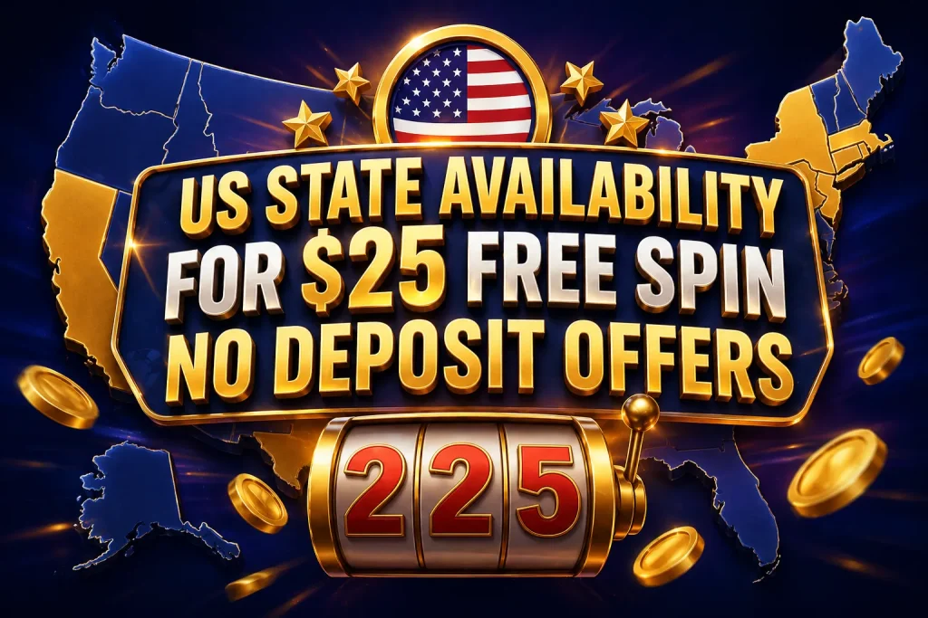 US State Availability For $25 Free Spin No Deposit Offers