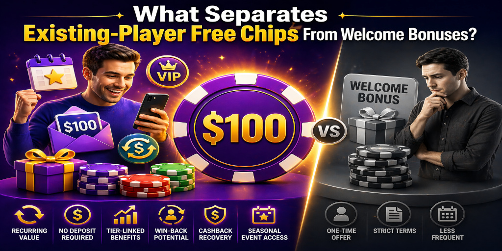 What Separates Existing-Player Free Chips From Welcome Bonuses